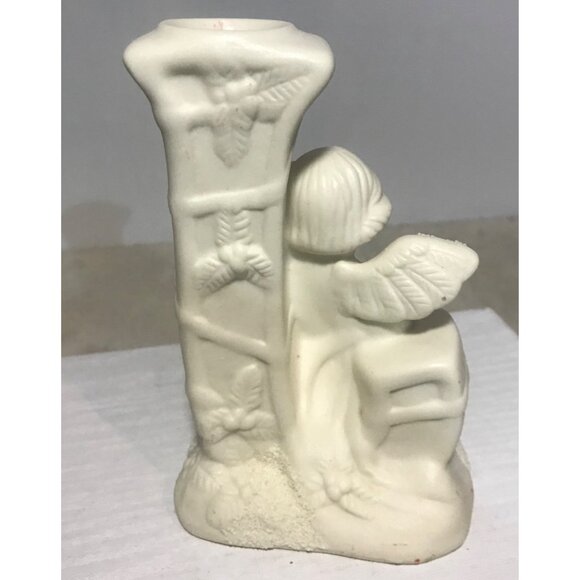 JOY Candle Holders Set Of 3 Angel Cherub Bisque - Picture 4 of 16